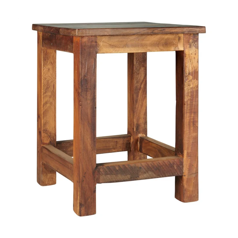 Ib Laursen Hocker UNIKA aus Holz – Rustikaler Holzhocker im natürlichen Landhausstil
