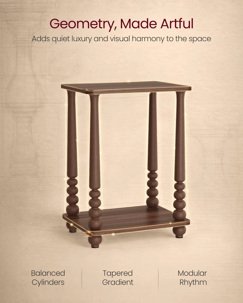 VASAGLE MARIEL Collection - Side Table, Accent Nightstand for Small Spaces, Rectangular End Table with Shelf, Solid Wood Legs, Chestnut Walnut