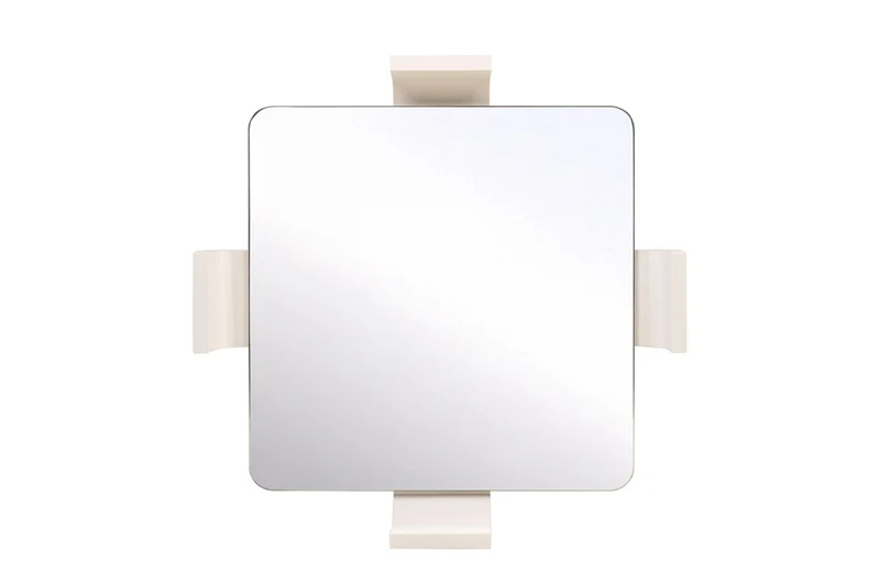 Casa Padrino Luxus Wandspiegel Cremeweiß 105 x 15 x H. 105 cm - Quadratischer Wandspiegel Genkan mit tiefem Keramikrahmen - Luxus Deko Accessoires