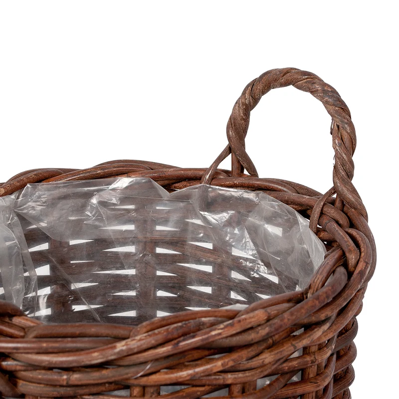 Pflanzkorb VERONA-4 ca. D20cm Natural Brown mit Henkeln