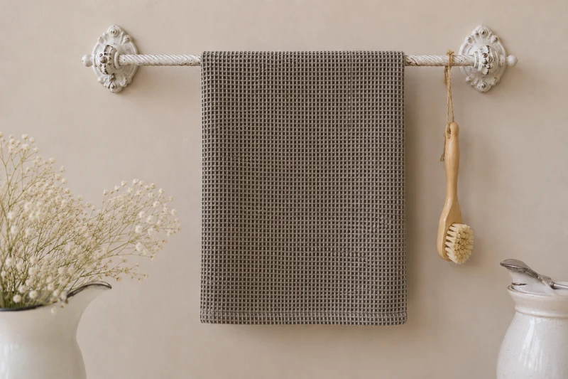 Chic Antique Éternel Geschirrtuch Helle Schokolade mit Waffelstruktur
