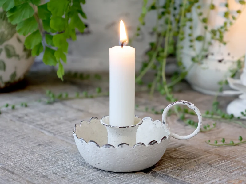 Kammerleuchter für Mini Stabkerzen – Chic Antique, Antique Creme