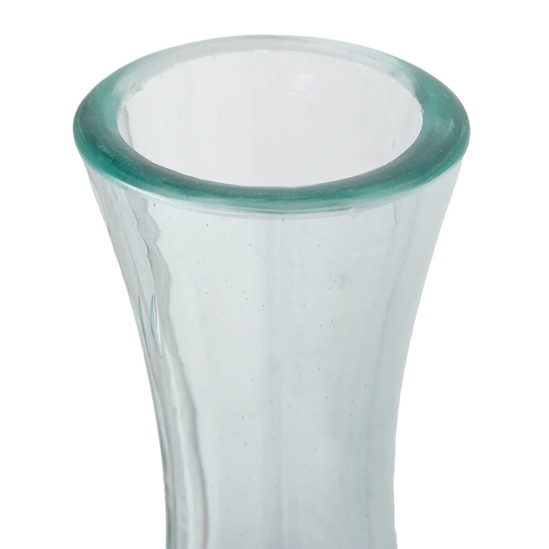Individuelle Teak Blumenvase DROP ca. H45cm Unikat Glas-Kunstwerk