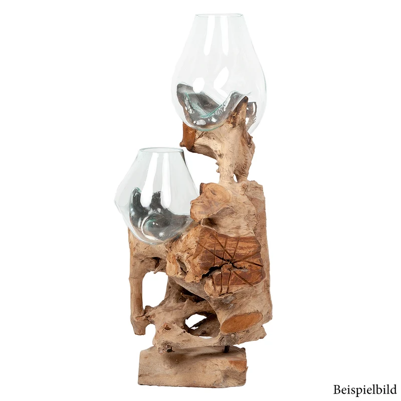 Einzigartiges Deko-Objekt DROP-DUO ca. H100cm Teakholz