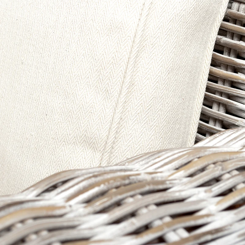 3-Sitzer Lounge Sofa LIVING White Wash ca. L200cm Rattan