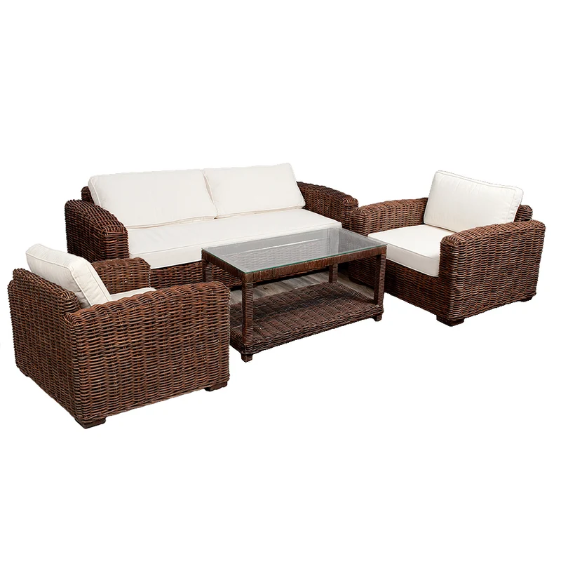 Lounge Sessel LIVING Natural Brown 90cm Rattan