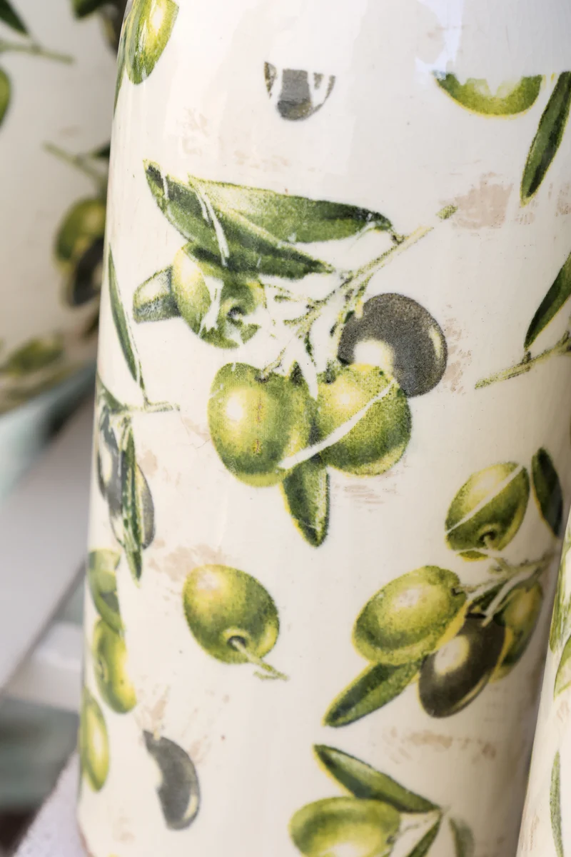 Chic Antique Flasche mit Olivenmuster