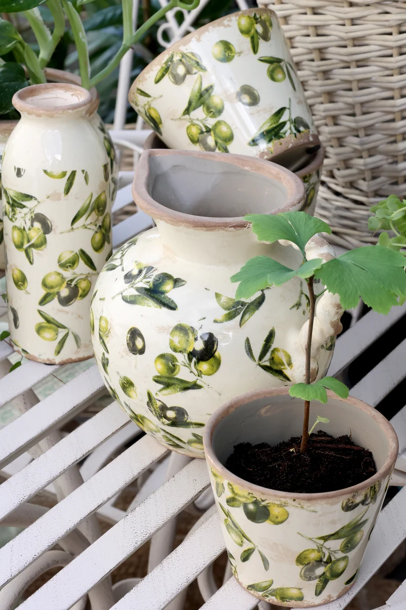 Chic Antique Flasche mit Olivenmuster