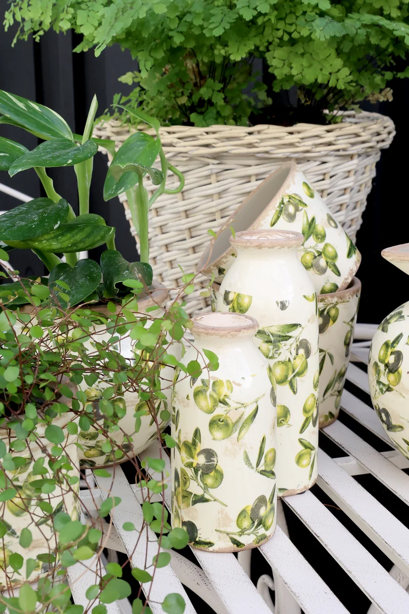 Chic Antique Flasche mit Olivenmuster