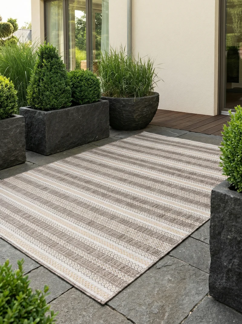 Outdoor-Teppich Vintage-Look – Waschbar & Wetterfest für Balkon & Terrasse