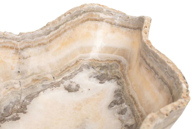 Casa Padrino Luxus Schale 30 x 38 x H. 14 cm - Deko Schale aus hochwertigem Onyx - Luxus Deko Accessoires