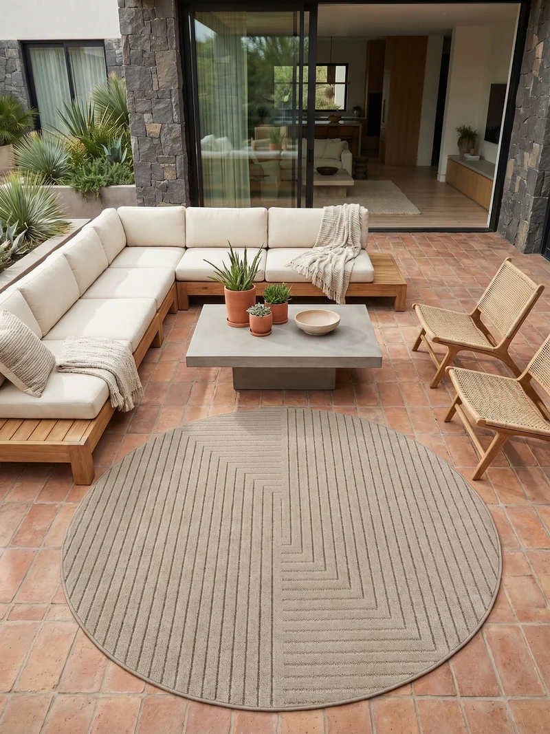Outdoor-Teppich Skandinavisch – Waschbar & Wetterfest für Balkon & Terrasse