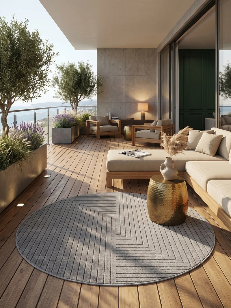 Outdoor-Teppich Skandinavisch – Waschbar & Wetterfest für Balkon & Terrasse