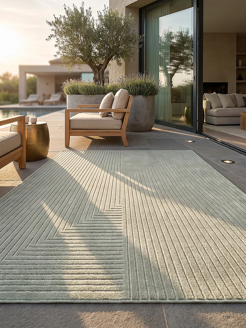 Outdoor-Teppich Skandinavisch – Waschbar & Wetterfest für Balkon & Terrasse