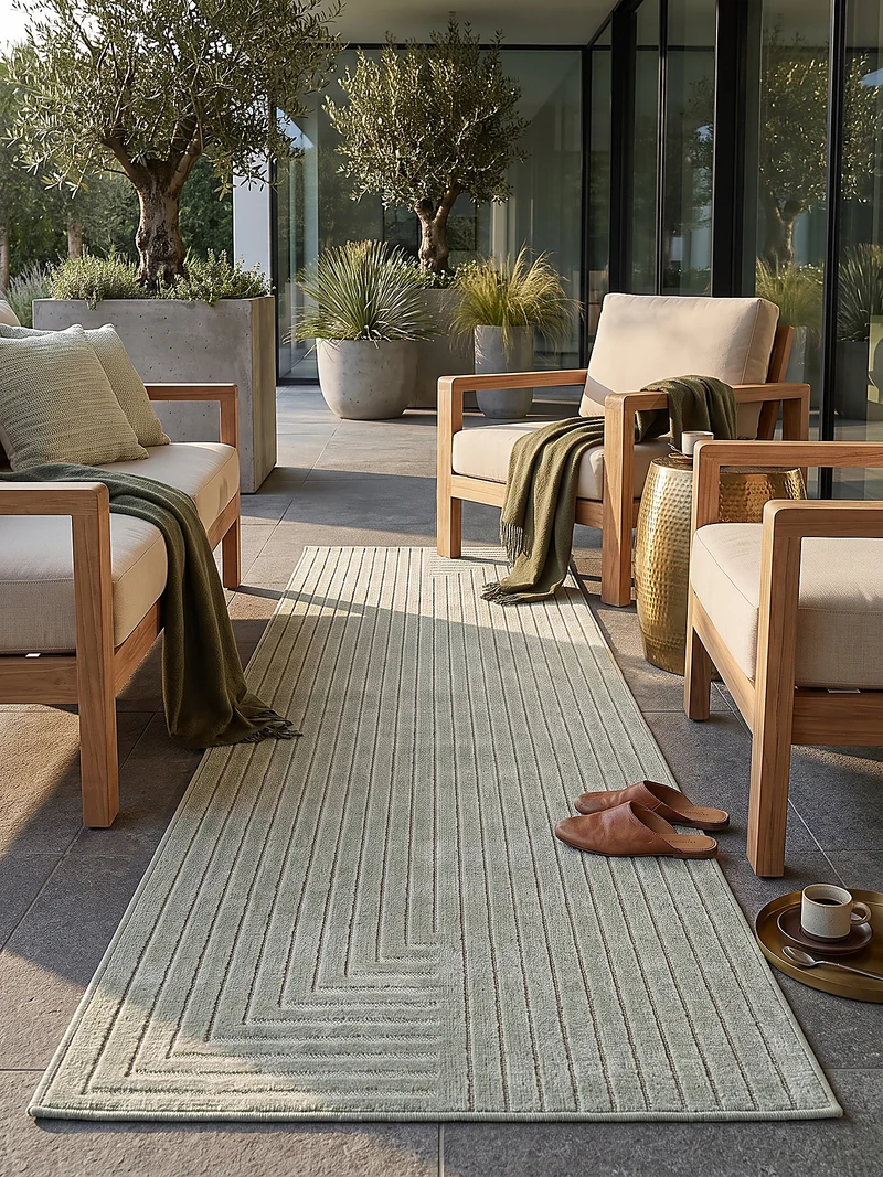 Outdoor-Teppich Skandinavisch – Waschbar & Wetterfest für Balkon & Terrasse