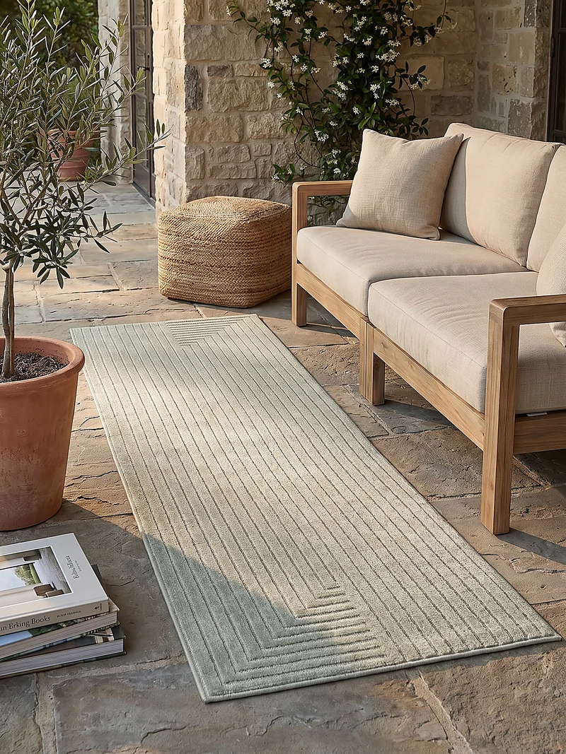 Outdoor-Teppich Skandinavisch – Waschbar & Wetterfest für Balkon & Terrasse