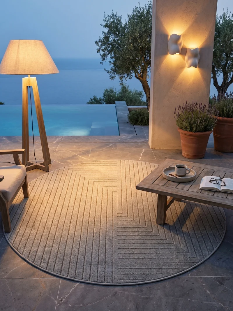 Outdoor-Teppich Skandinavisch – Waschbar & Wetterfest für Balkon & Terrasse