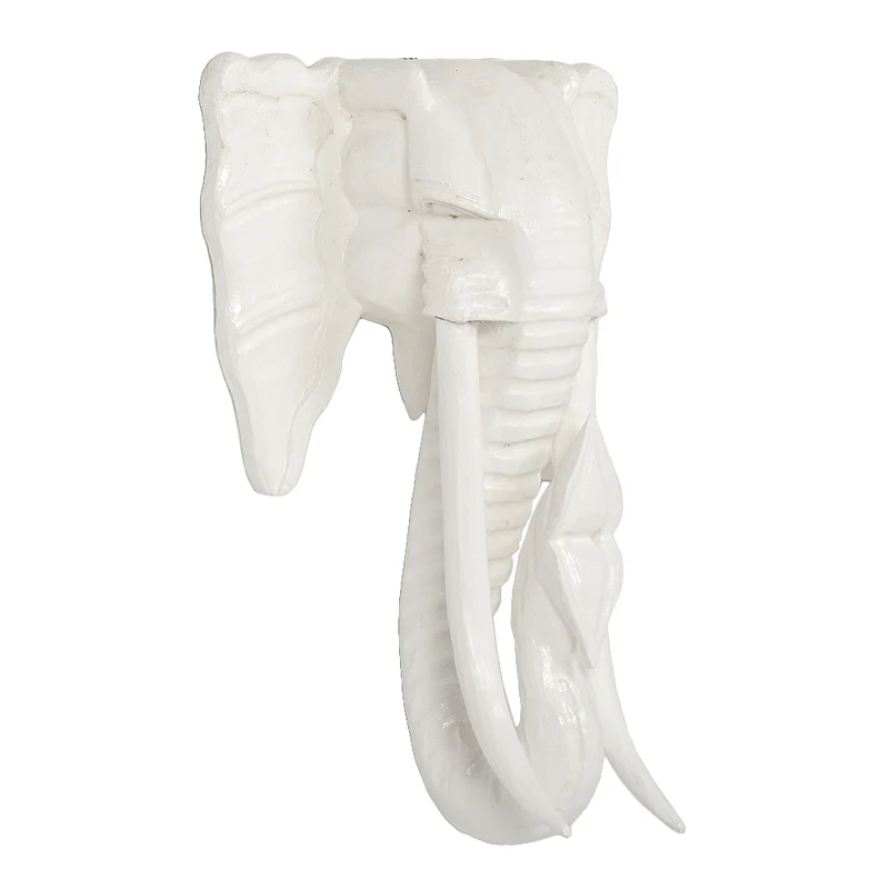 Deko Elefantenkopf TUSK-M Antik-Weiß ca. H50cm