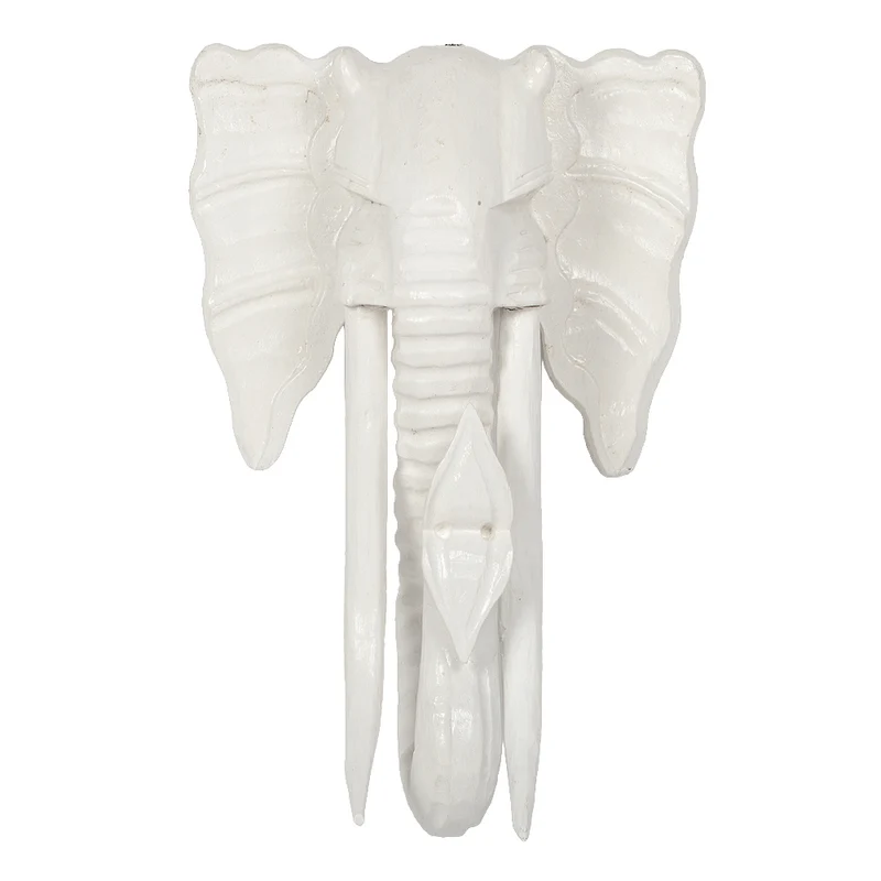 Deko Elefantenkopf TUSK-M Antik-Weiß ca. H50cm