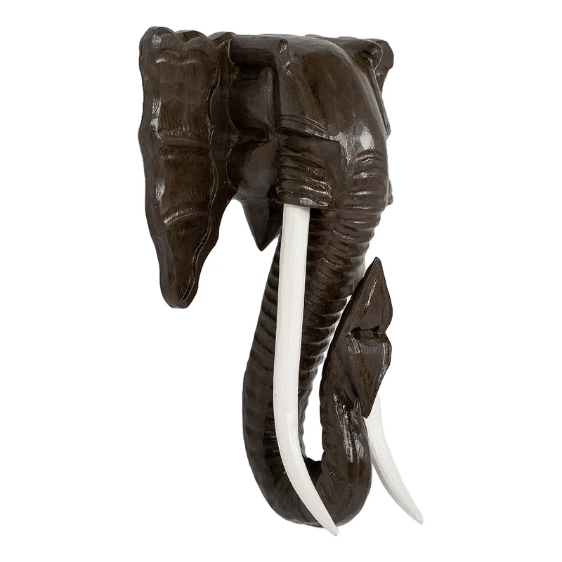 Deko Elefantenkopf TUSK-L Antik-Dunkelbraun ca. H60cm