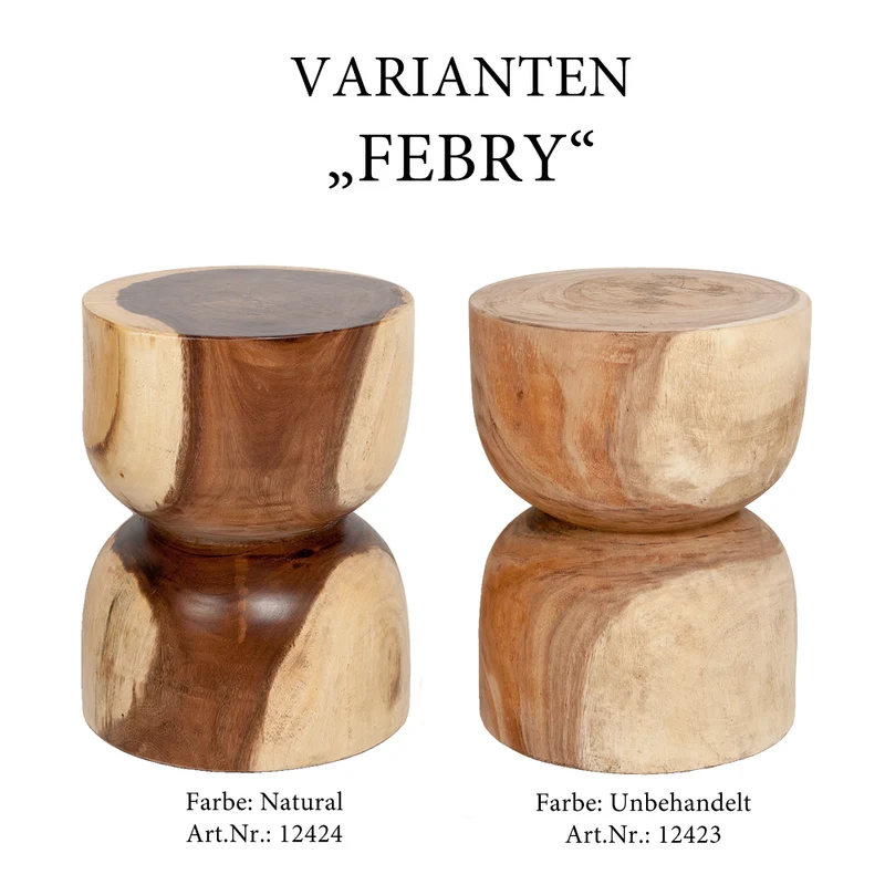 Suar Hocker FEBRY-natural ca. H45cm