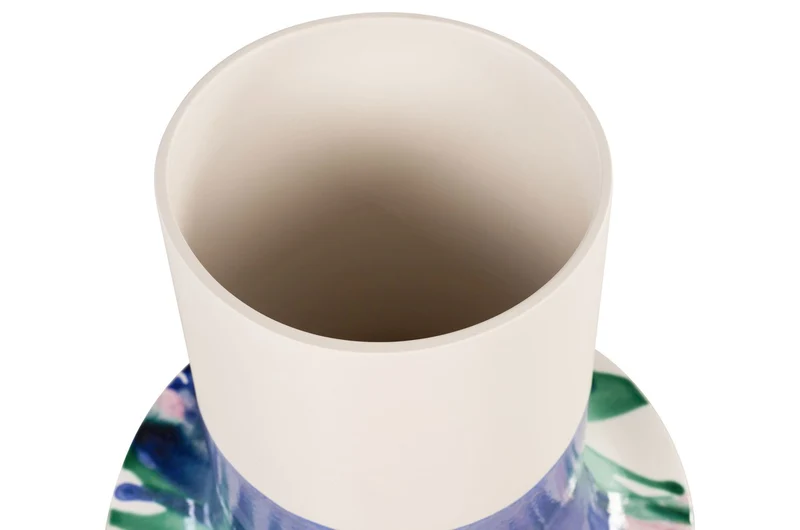 Casa Padrino Luxus Vase Ø 37,5 x H. 47,5 cm - Große Steingut Vase im frei gestalteten Freestyle Finish - Luxus Deko Accessoires