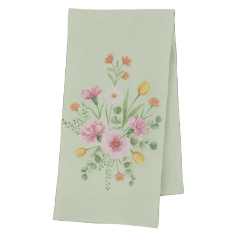 Chic Antique Aix Geschirrtuch Grün mit Blumen