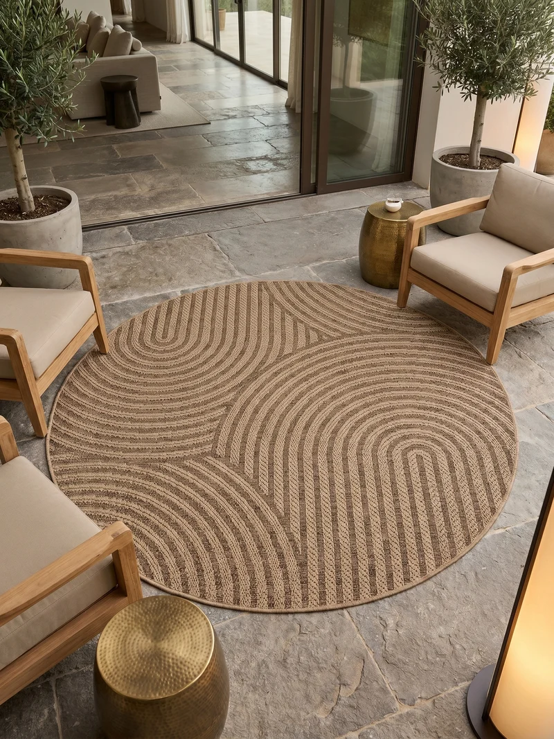 Outdoor-Teppich Grobe Linien – Waschbar & Wetterfest für Balkon & Terrasse