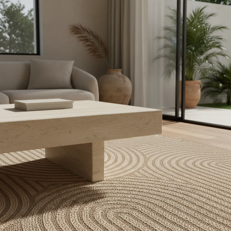 Outdoor-Teppich Grobe Linien – Waschbar & Wetterfest für Balkon & Terrasse