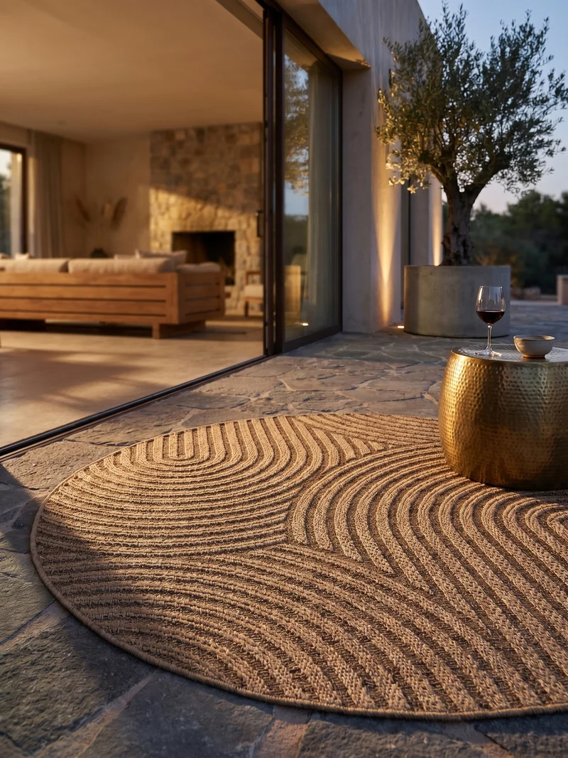 Outdoor-Teppich Grobe Linien – Waschbar & Wetterfest für Balkon & Terrasse