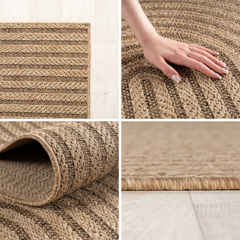 Outdoor-Teppich Grobe Linien – Waschbar & Wetterfest für Balkon & Terrasse