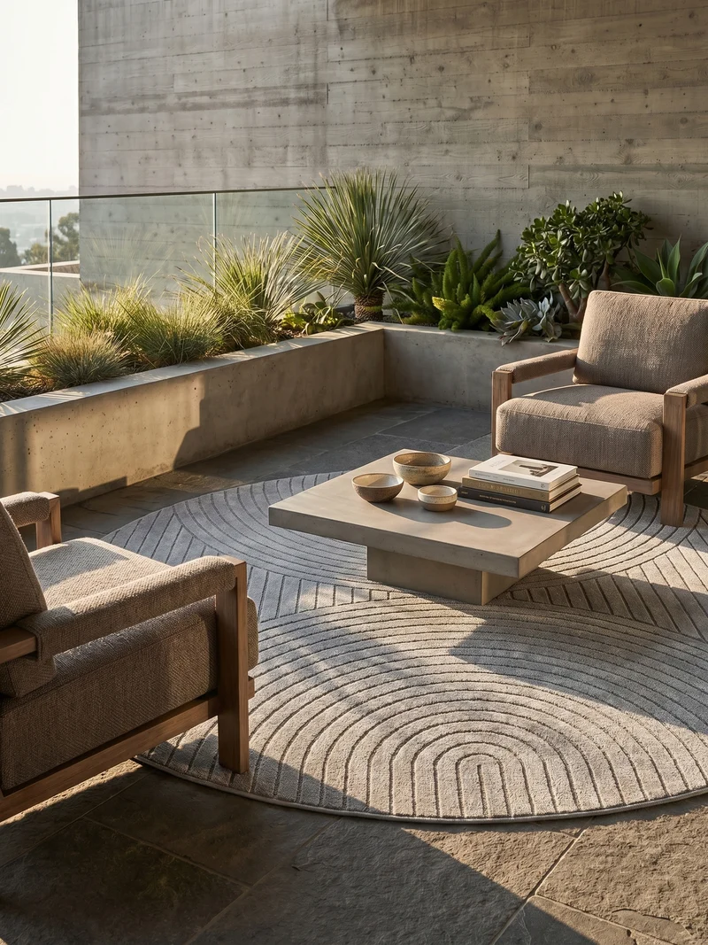 Outdoor-Teppich Skandi 3D-Design – Waschbar & Wetterfest für Balkon & Terrasse