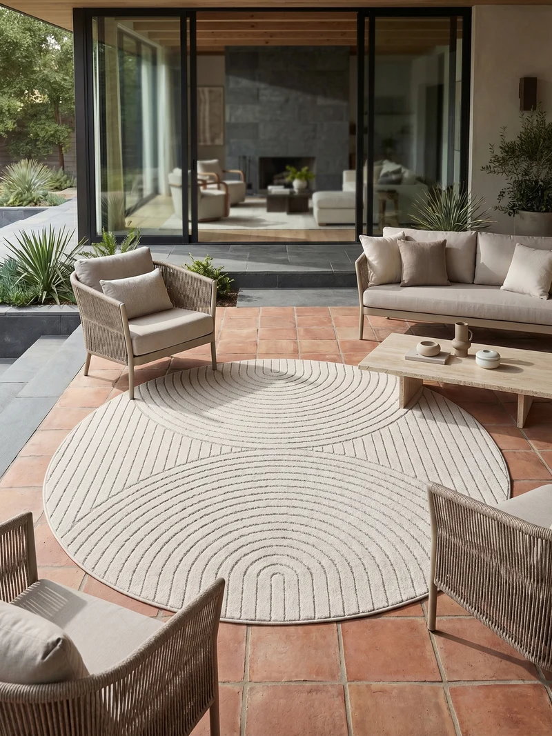 Outdoor-Teppich Skandi 3D-Design – Waschbar & Wetterfest für Balkon & Terrasse
