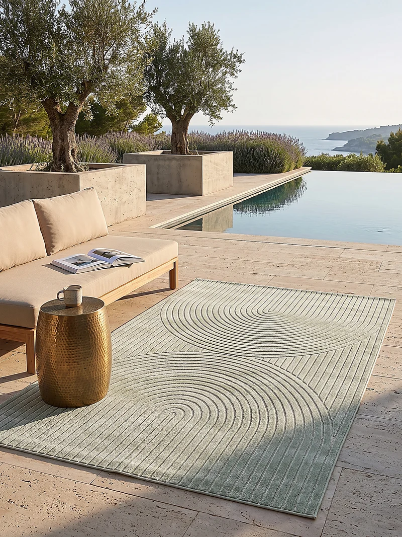 Outdoor-Teppich Skandi 3D-Design – Waschbar & Wetterfest für Balkon & Terrasse