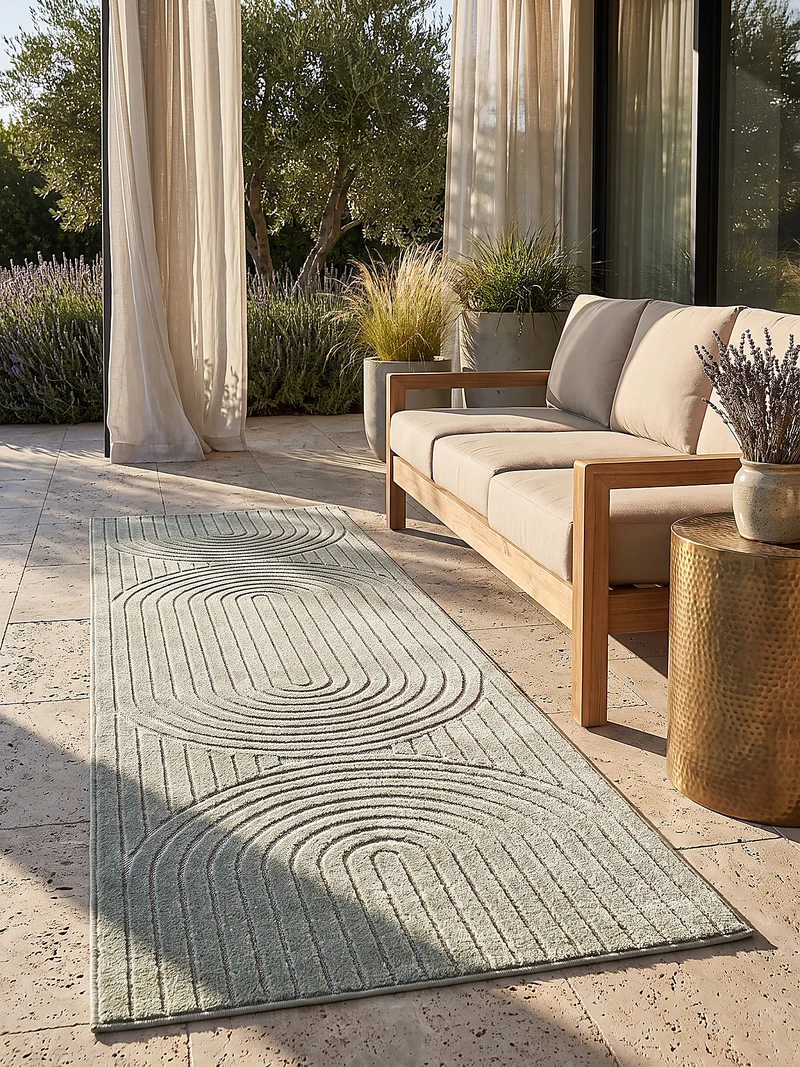 Outdoor-Teppich Skandi 3D-Design – Waschbar & Wetterfest für Balkon & Terrasse