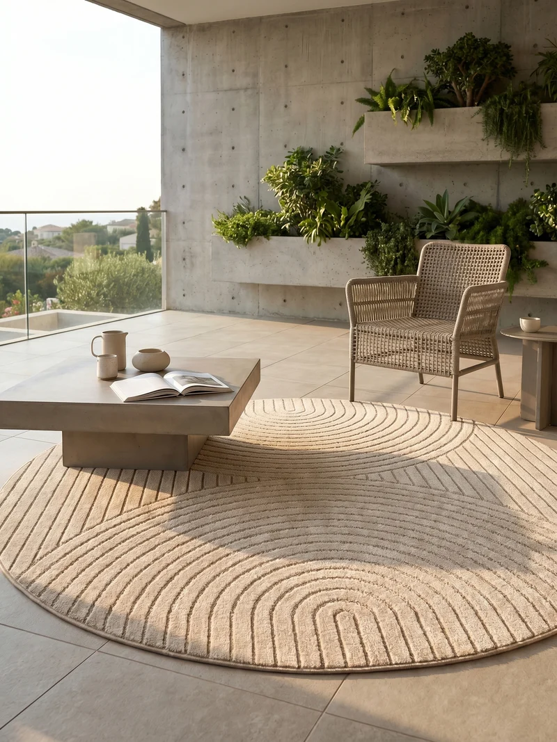 Outdoor-Teppich Skandi 3D-Design – Waschbar & Wetterfest für Balkon & Terrasse
