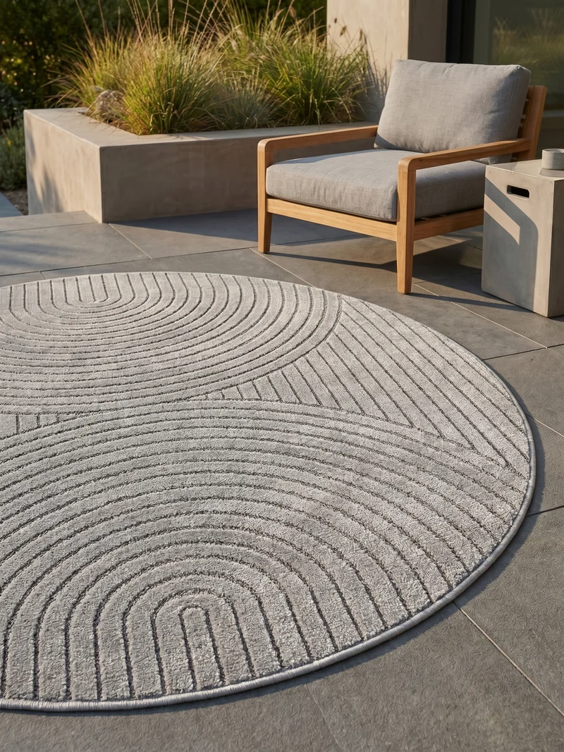 Outdoor-Teppich Skandi 3D-Design – Waschbar & Wetterfest für Balkon & Terrasse