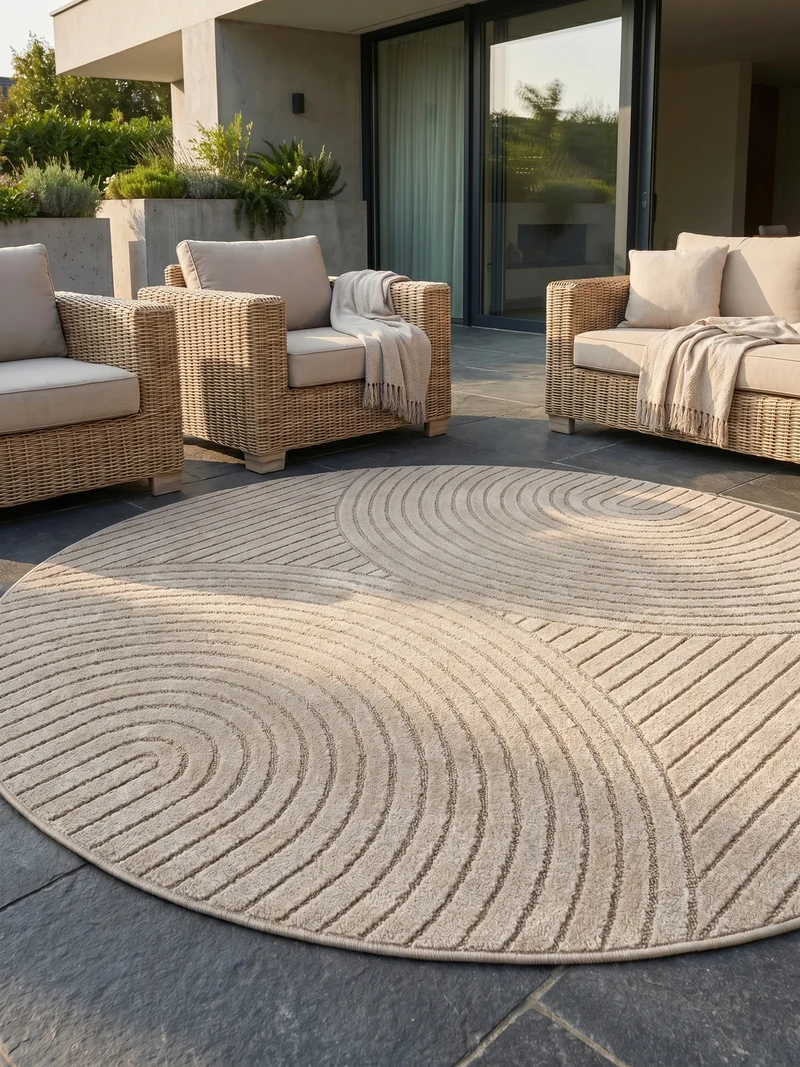 Outdoor-Teppich Skandi 3D-Design – Waschbar & Wetterfest für Balkon & Terrasse