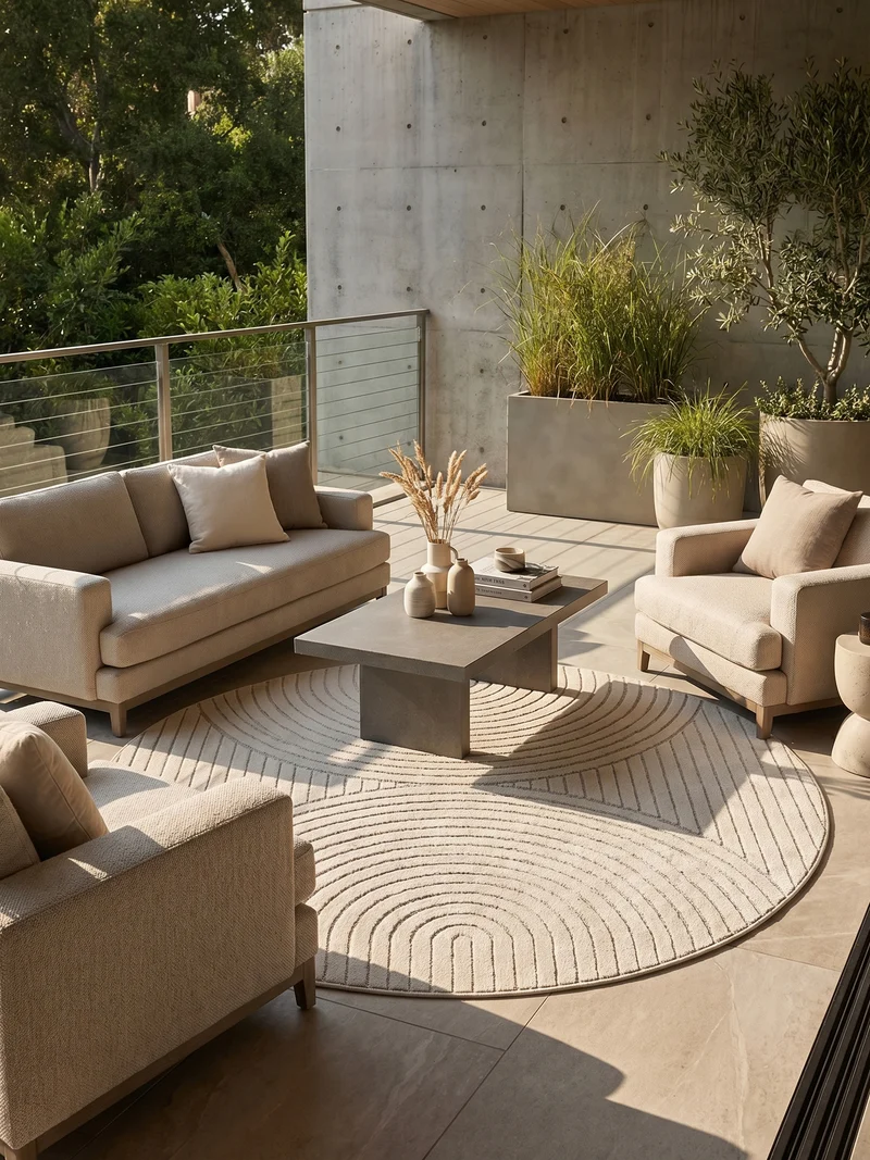 Outdoor-Teppich Skandi 3D-Design – Waschbar & Wetterfest für Balkon & Terrasse