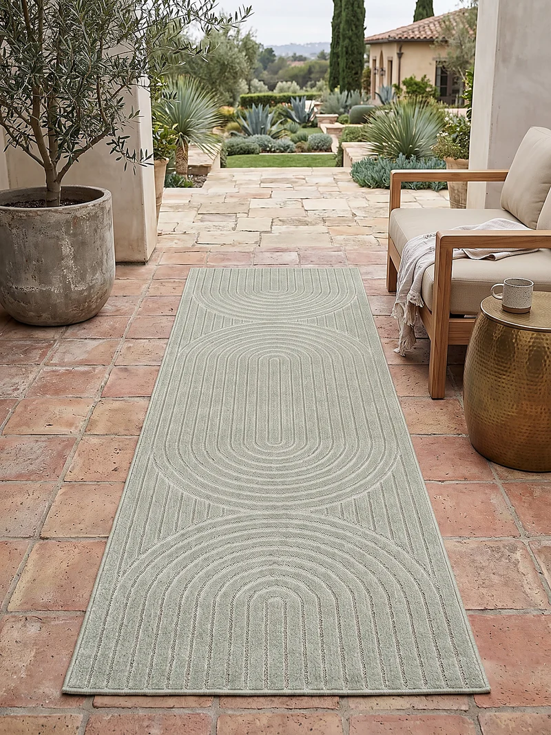 Outdoor-Teppich Skandi 3D-Design – Waschbar & Wetterfest für Balkon & Terrasse
