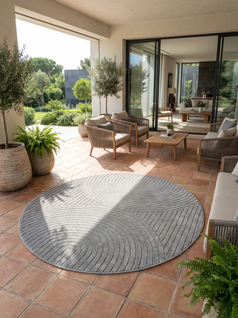 Outdoor-Teppich Skandi 3D-Design – Waschbar & Wetterfest für Balkon & Terrasse