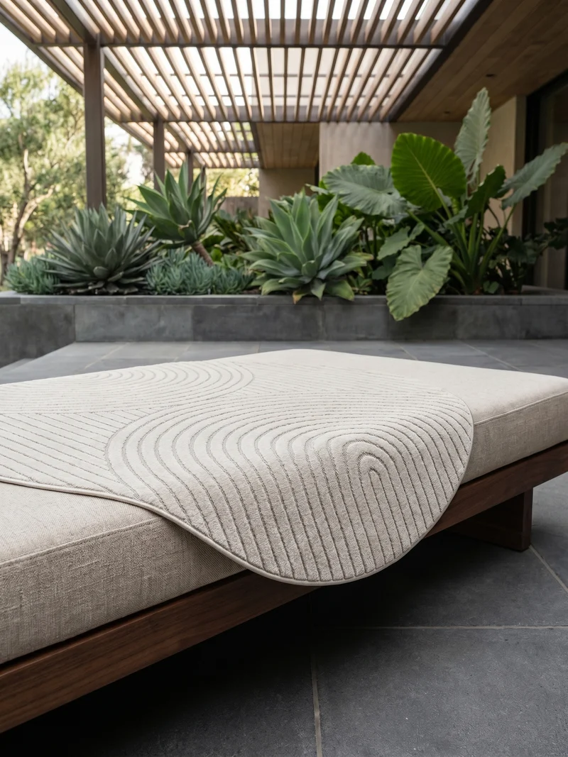Outdoor-Teppich Skandi 3D-Design – Waschbar & Wetterfest für Balkon & Terrasse