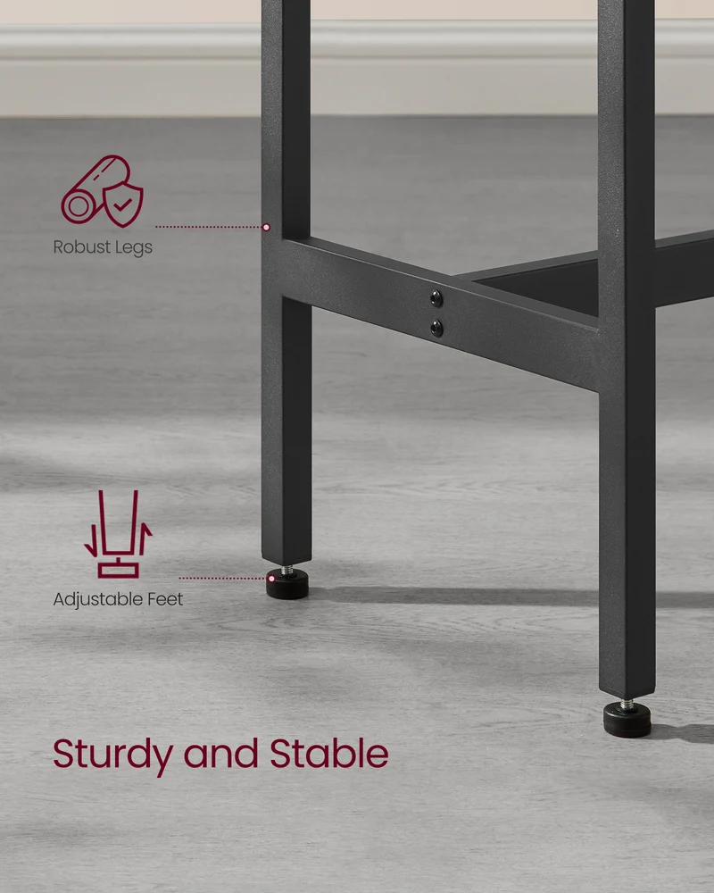 VASAGLE, Narrow Long Bar, Kitchen Dining, High Pub Table, Sturdy Metal Frame, Industrial Design, 15.7 x 47.2 x 35.4 Inches Rustic Brown