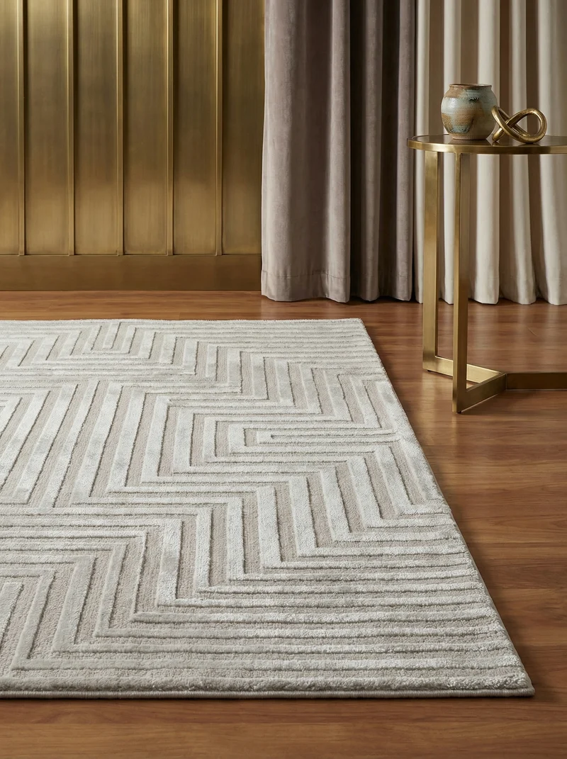 Kurzflor-Teppich 3D-Muster – Waschbar & Strapazierfähig | Heatset-Veredelung für Wolloptik