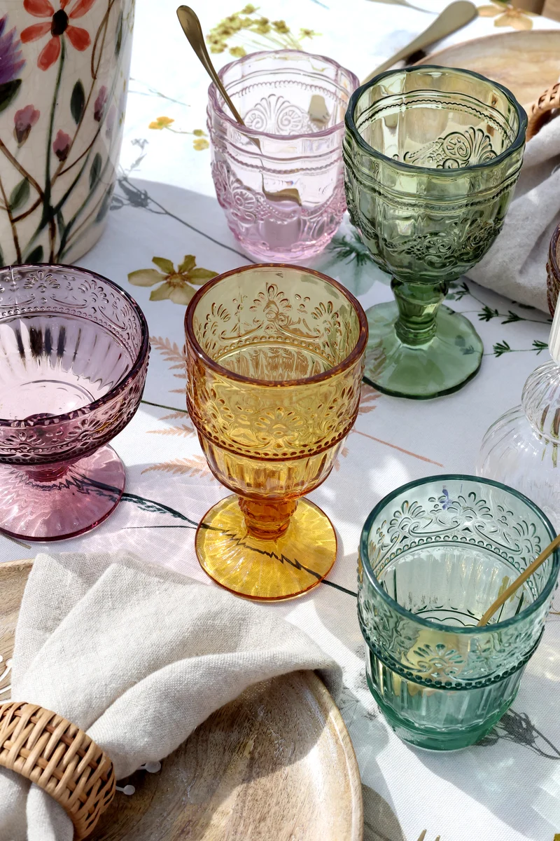 Chic Antique Saint-Émilion Weinglas mit Muster – 6er Set