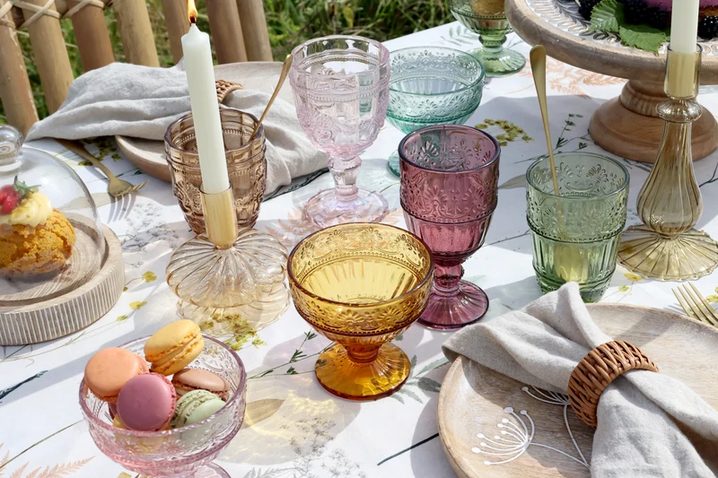 Chic Antique Saint-Émilion Weinglas mit Muster – 6er Set