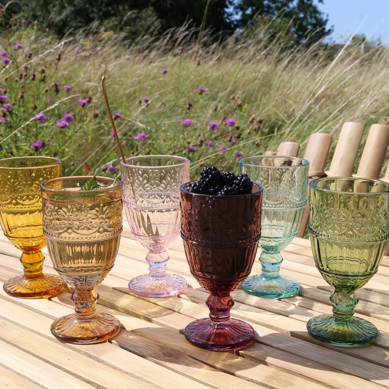 Chic Antique Saint-Émilion Weinglas mit Muster – 6er Set