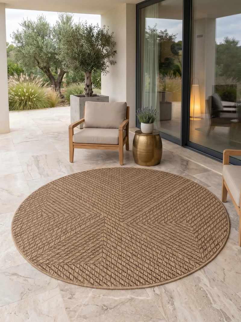 Outdoor-Teppich Unicolor – Waschbar & Wetterfest für Balkon & Terrasse