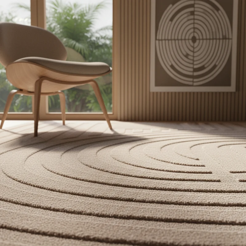 Kurzflor-Teppich Bogenmuster Symmetrisch – Waschbarer Art-Déco-Stil