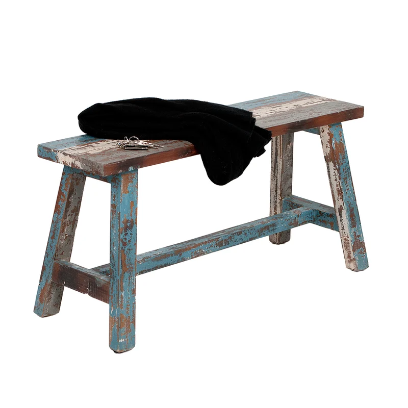Massivholz Sitzbank RANCH 90cm Antik-Multicolor Mahagoni